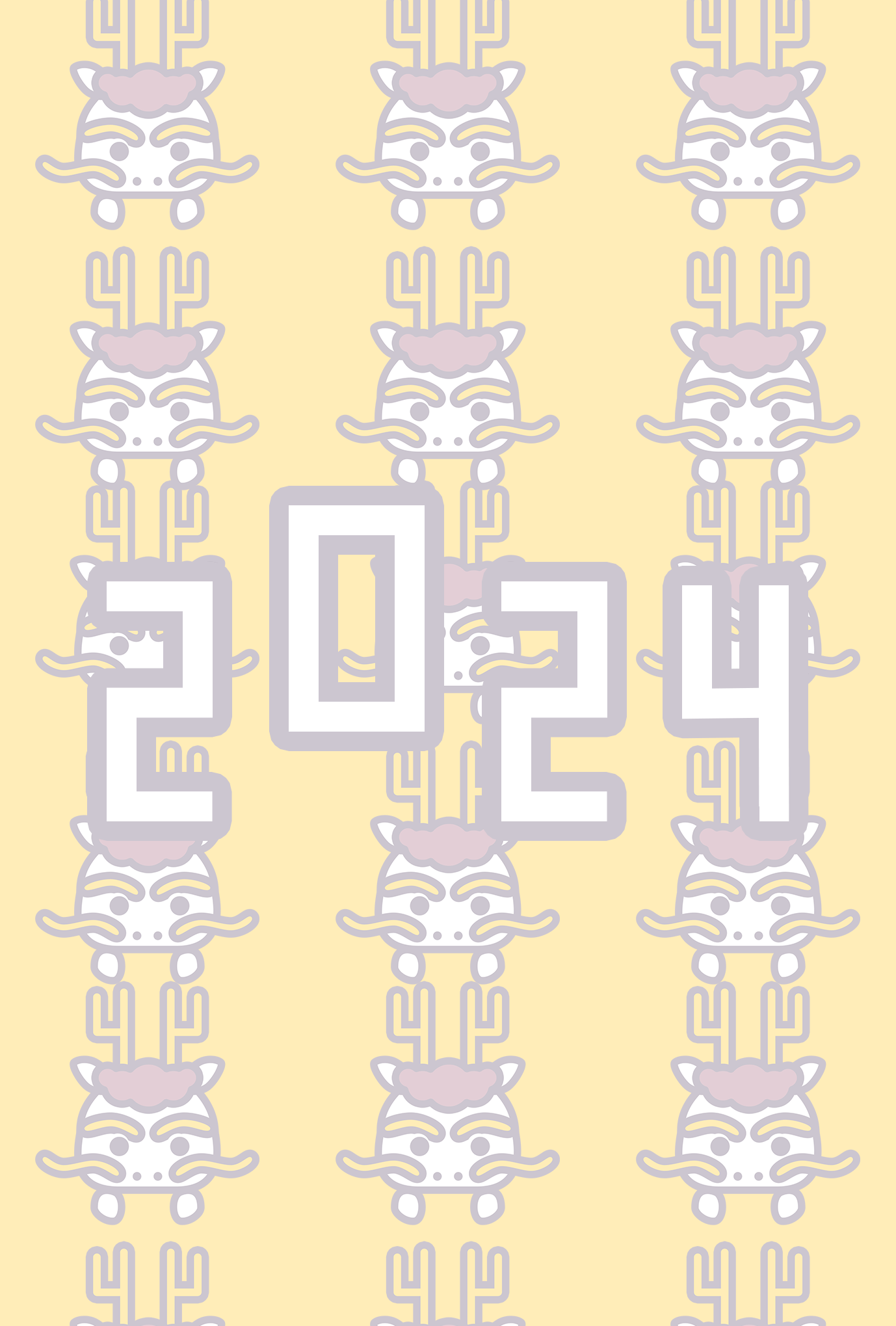 2023年の干支、卯（うさぎ）の年賀状テンプレート ver17