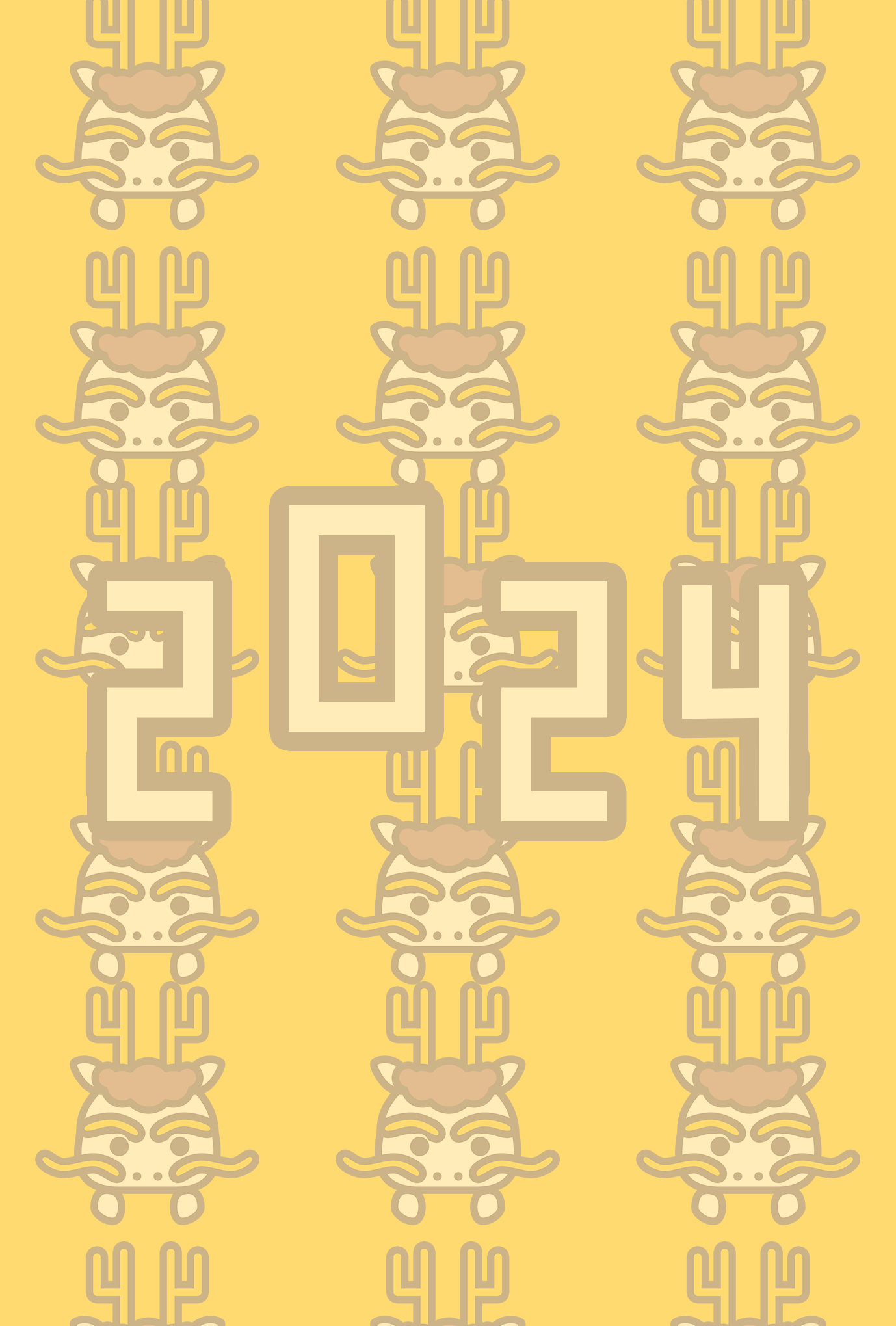 2024年の干支、辰（たつ）の年賀状テンプレート ver17